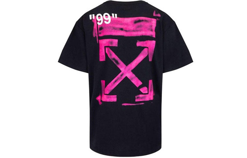 Off-White Men's Off-White Graffiti Arrow Pattern Short Sleeve Loose Fit Black T-Shirt OMAA038G20JER0071028 outlook