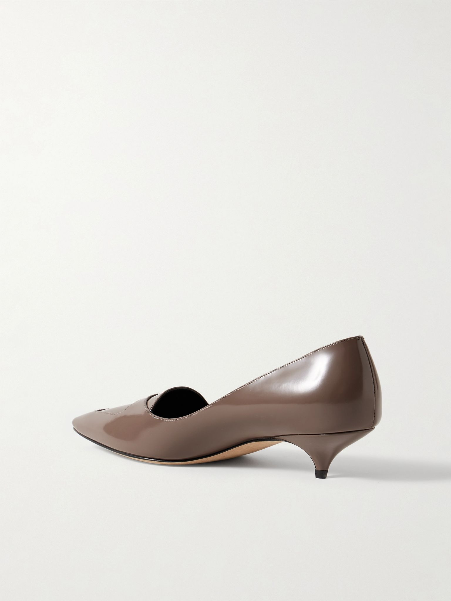 Viv glossed-leather pumps Taupe - 3
