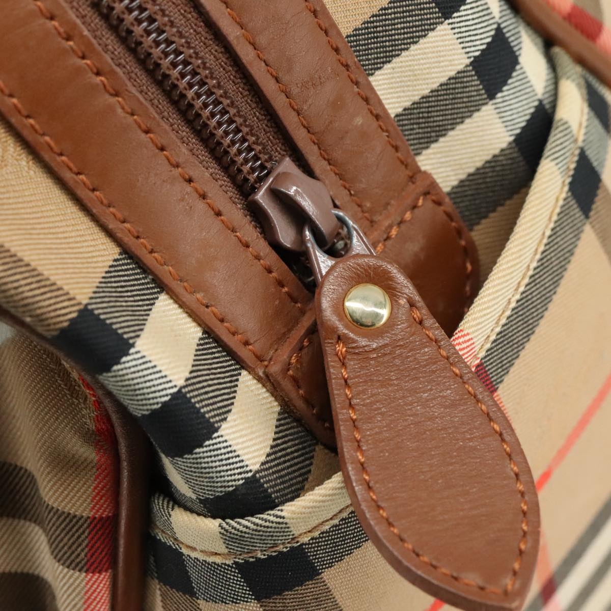 Burberry Nova Check Hand Bag Canvas Beige - 10
