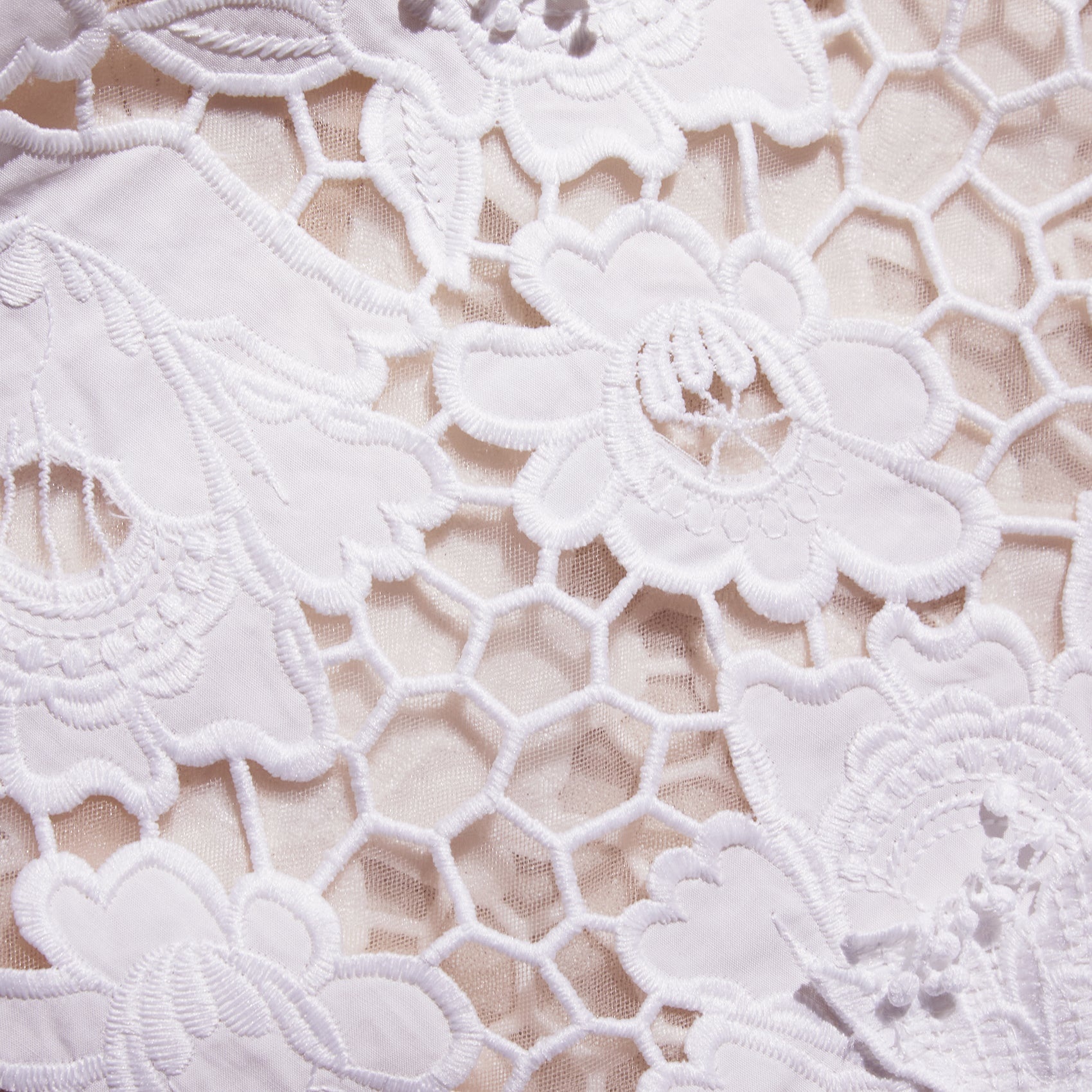 White 3D Cotton Lace Jacket - 5