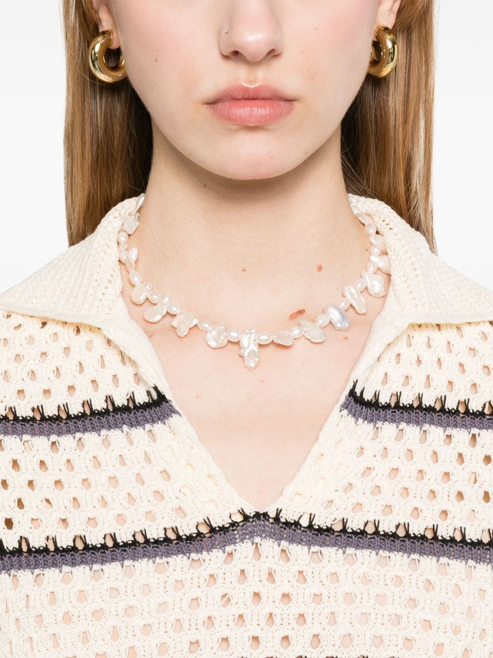 macrame striped top - 5
