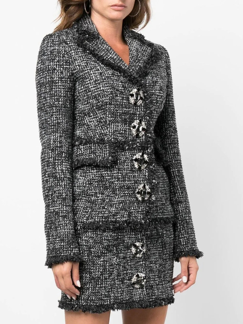 belted-waist tweed blazer 3