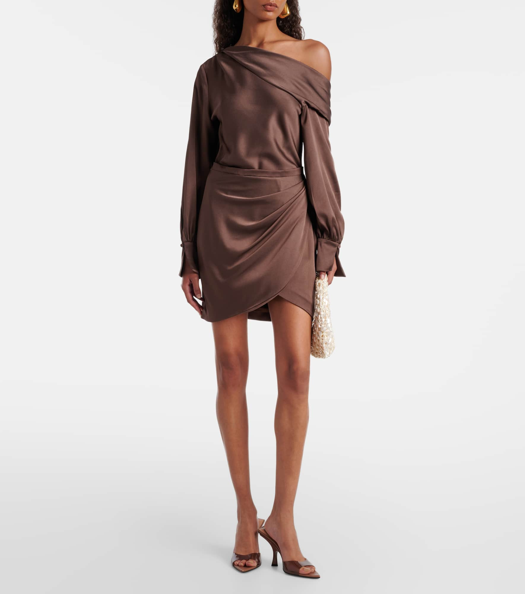 Cameron draped one-shoulder minidress - 2