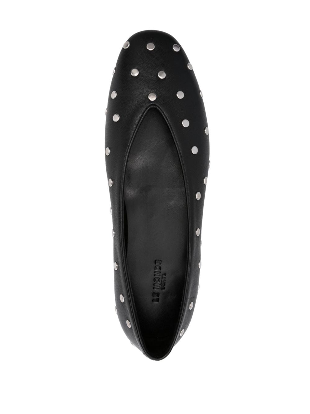 Luna stud-embellished leather ballerina shoes - 4