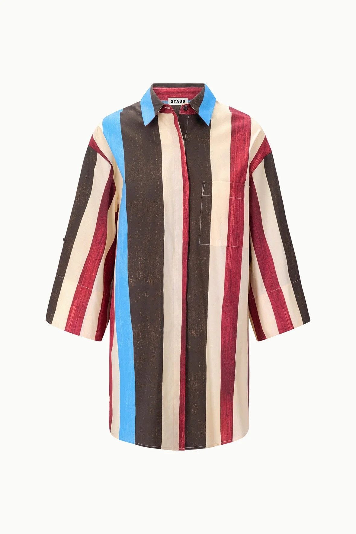STAUD NICO DRESS CAFFE STRIPE - 1