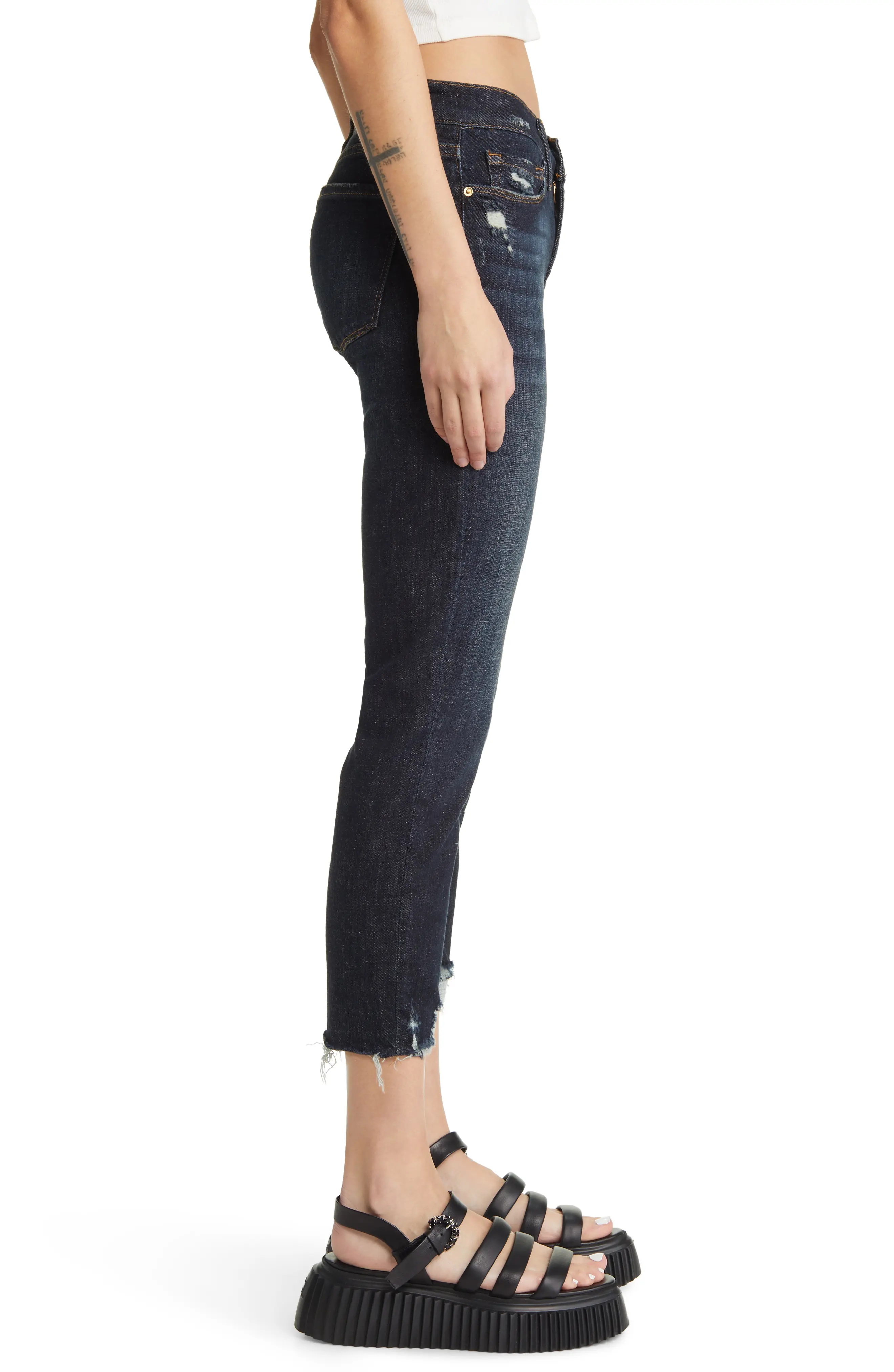 Le Garcon Chewed Hem Crop Boyfriend Jeans - 3