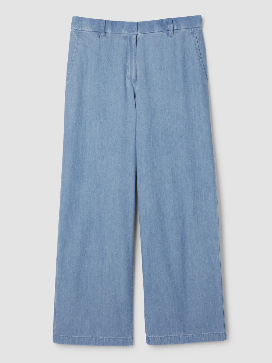 Lightweight Organic Cotton Denim Full-Length Trouser - 1