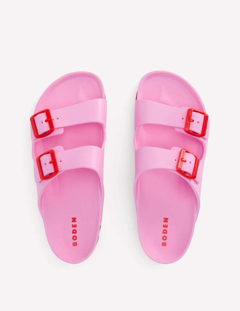 Lyla Double Buckle Sliders-Soft Pink 5