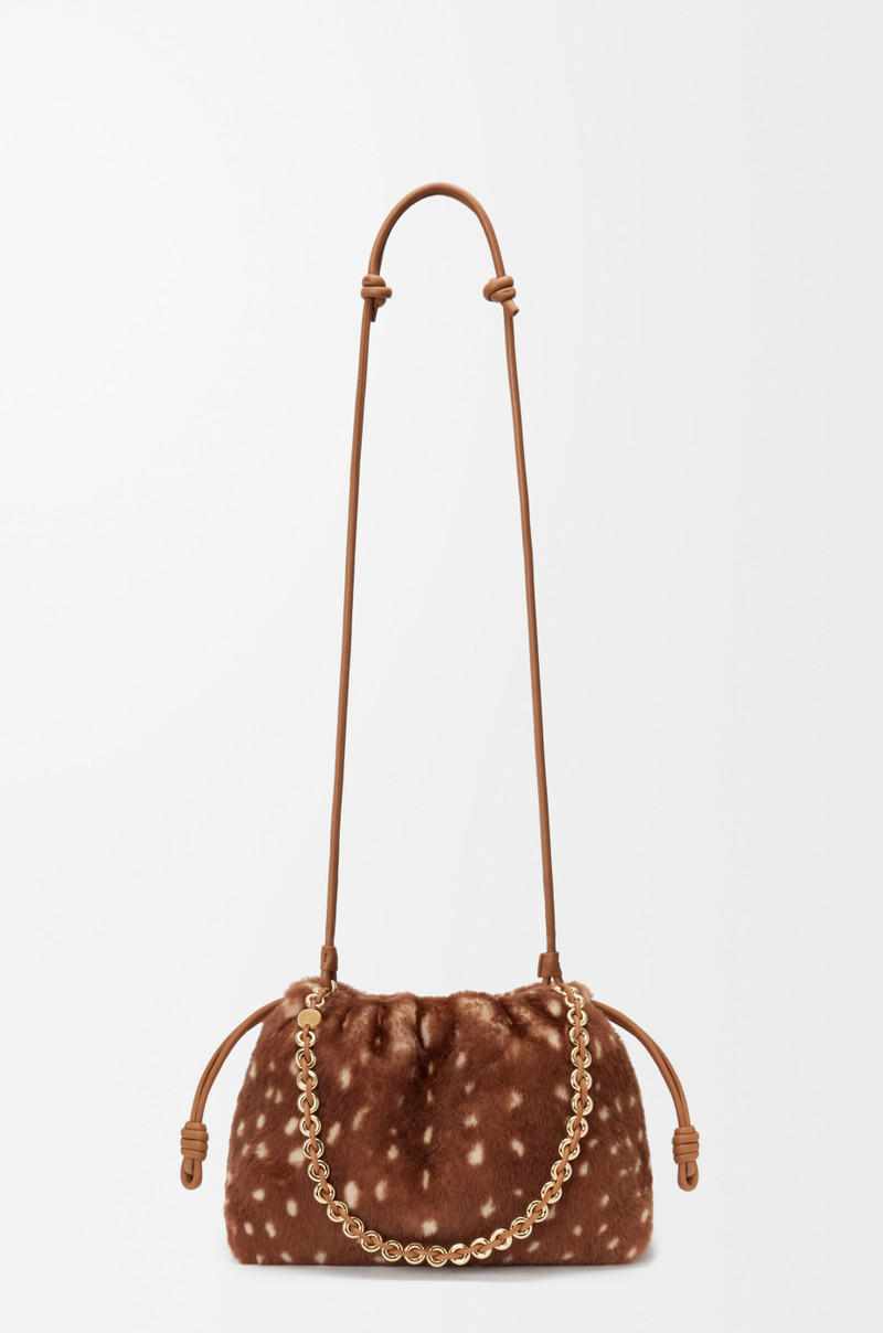 Medium Flamenco purse in printed shearling 10