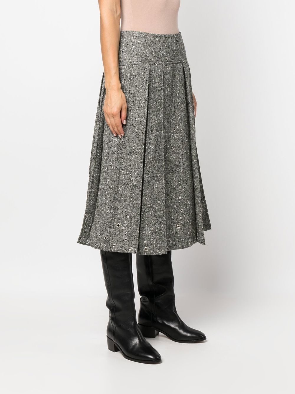pleated mid-length skirt - 3