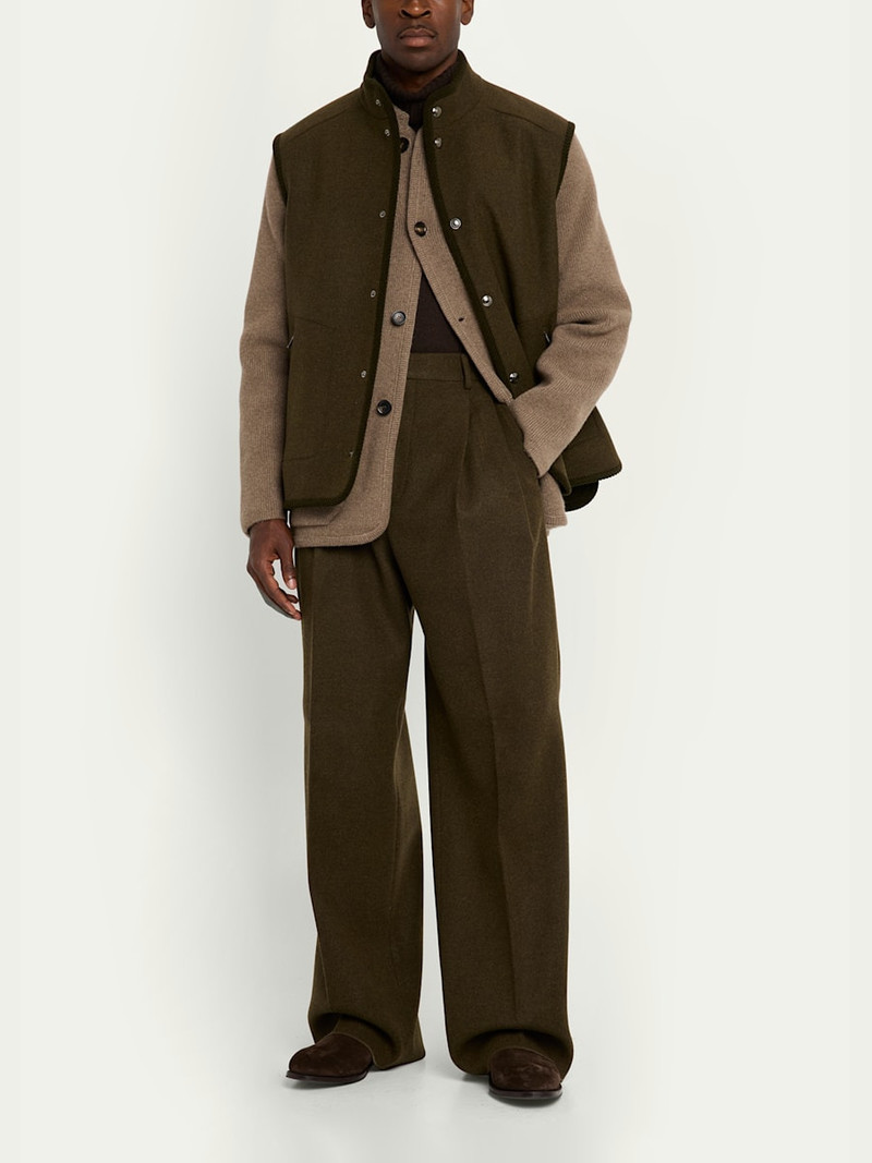 Loro Piana Men's Hubert Wool and Cashmere Pleated Pants outlook