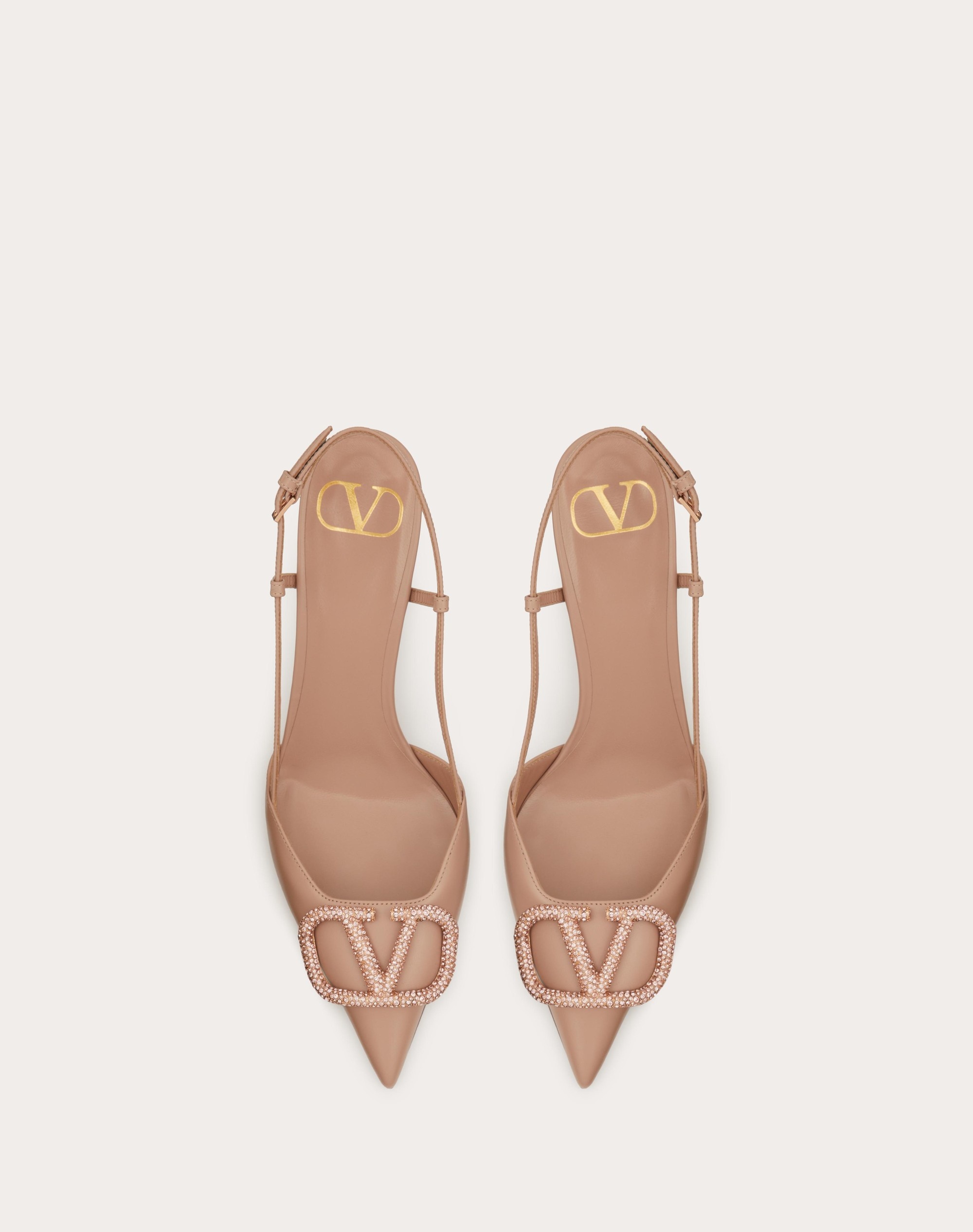 VLOGO SIGNATURE SLINGBACK PUMP IN CALFSKIN LEATHER 80MM - 4