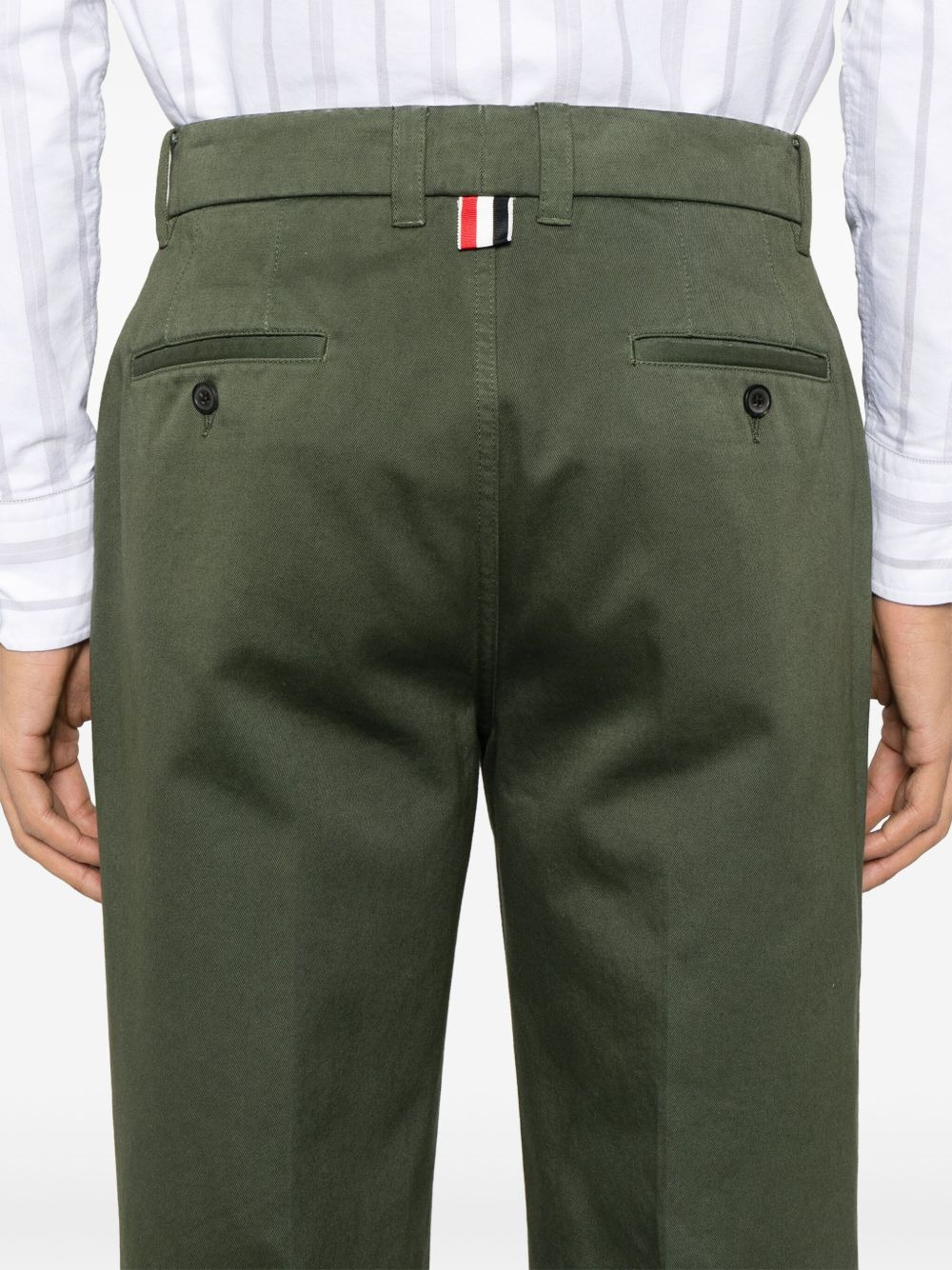 twill-weave cotton trousers - 5