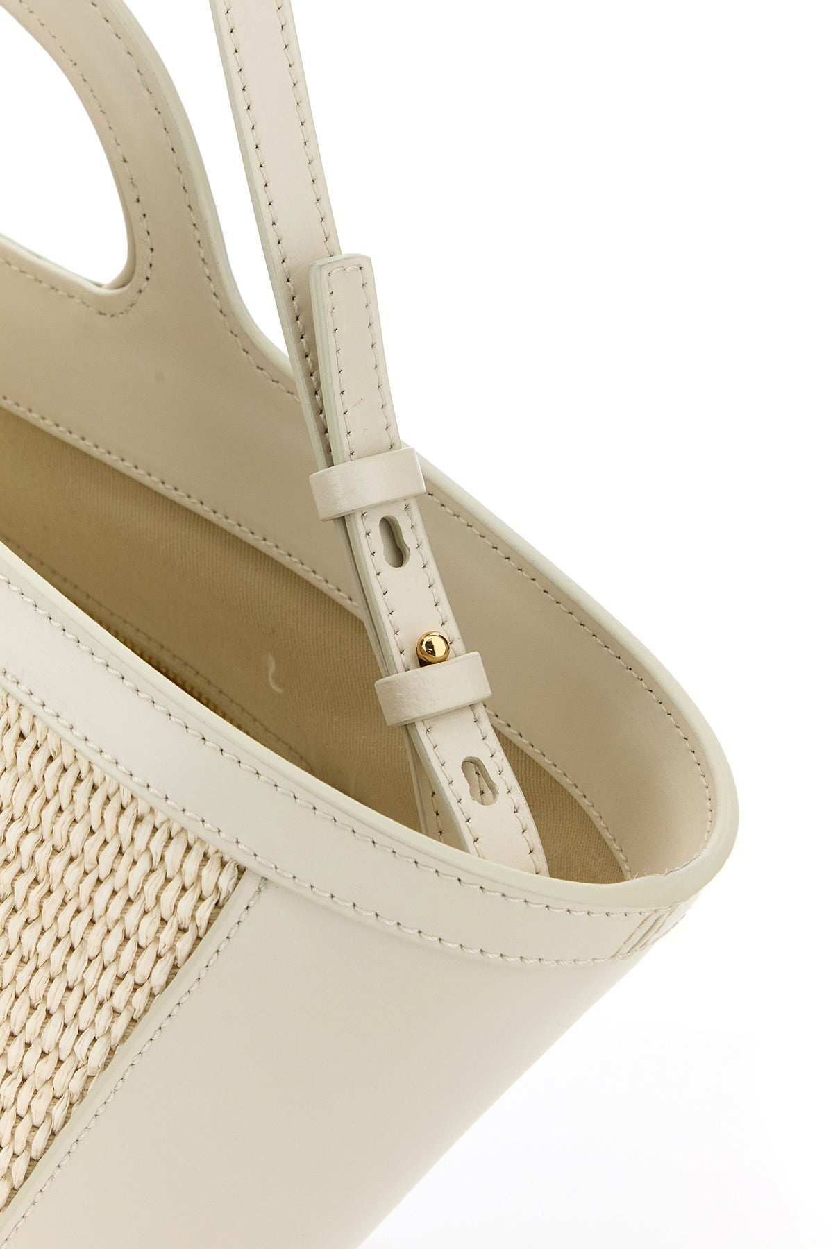 White leather and raffia small Tropicalia Summer handbag - 4