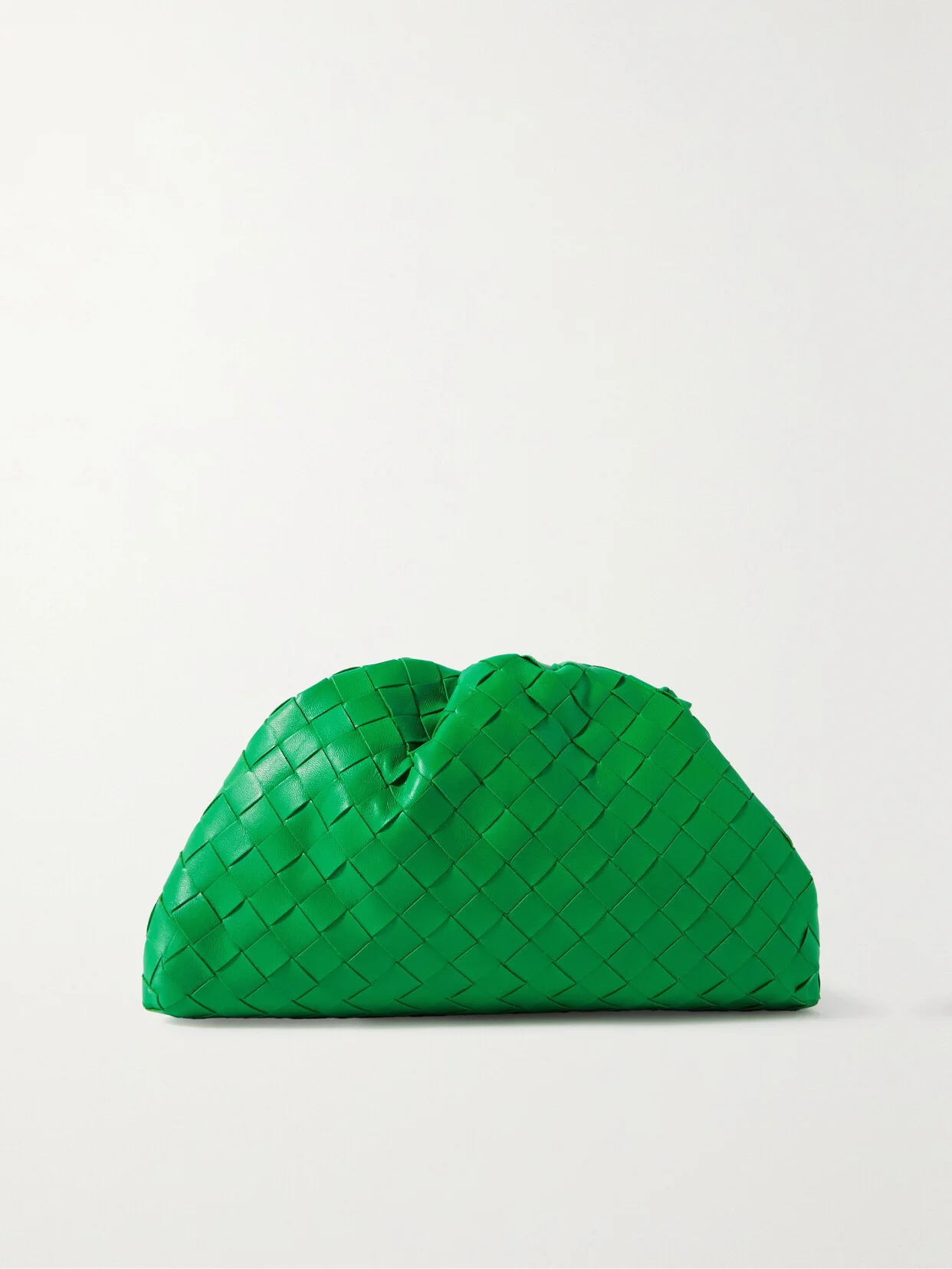 Teen Pouch Small Gathered Intrecciato Leather Clutch - 1
