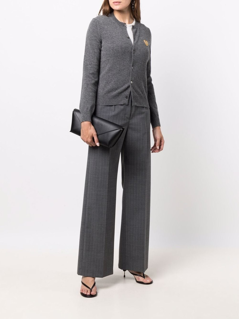 Comme des Garçons PLAY embroidered heart wool-knit cardigan outlook