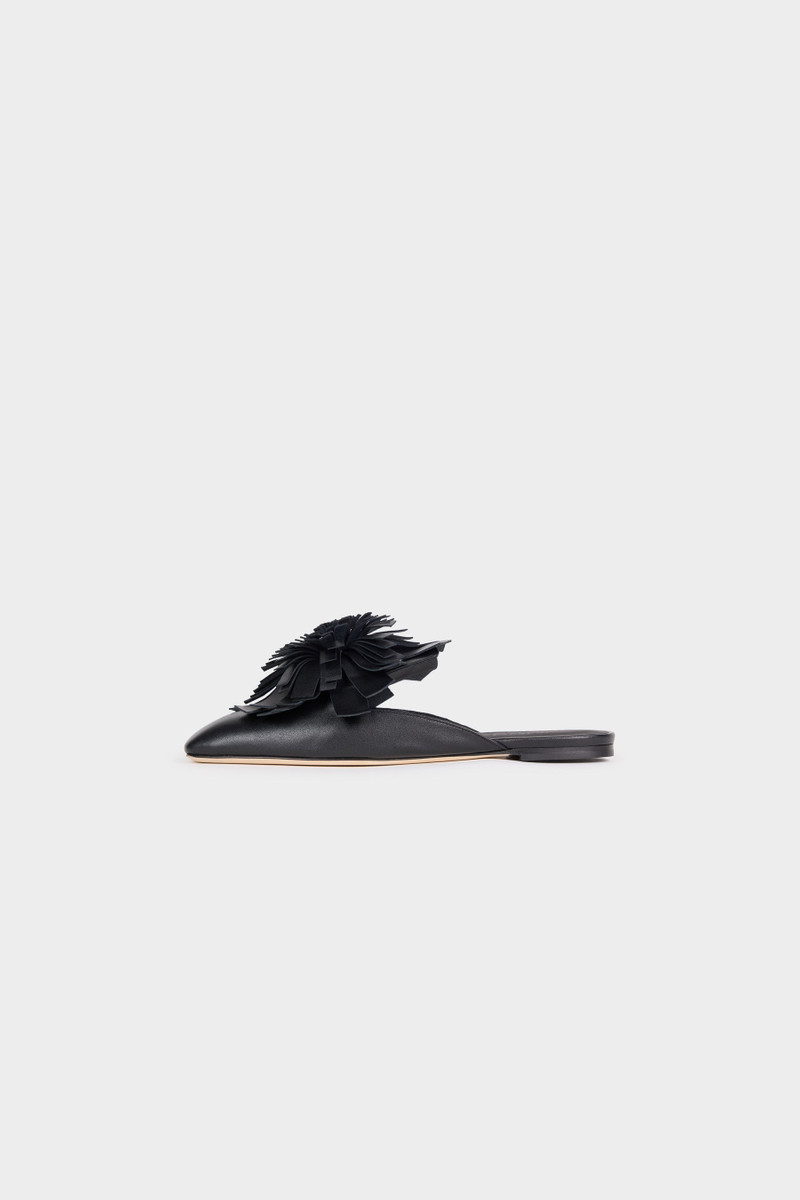 TIM OPEN TOE SHOES WITH POM-POMS BLACK 1