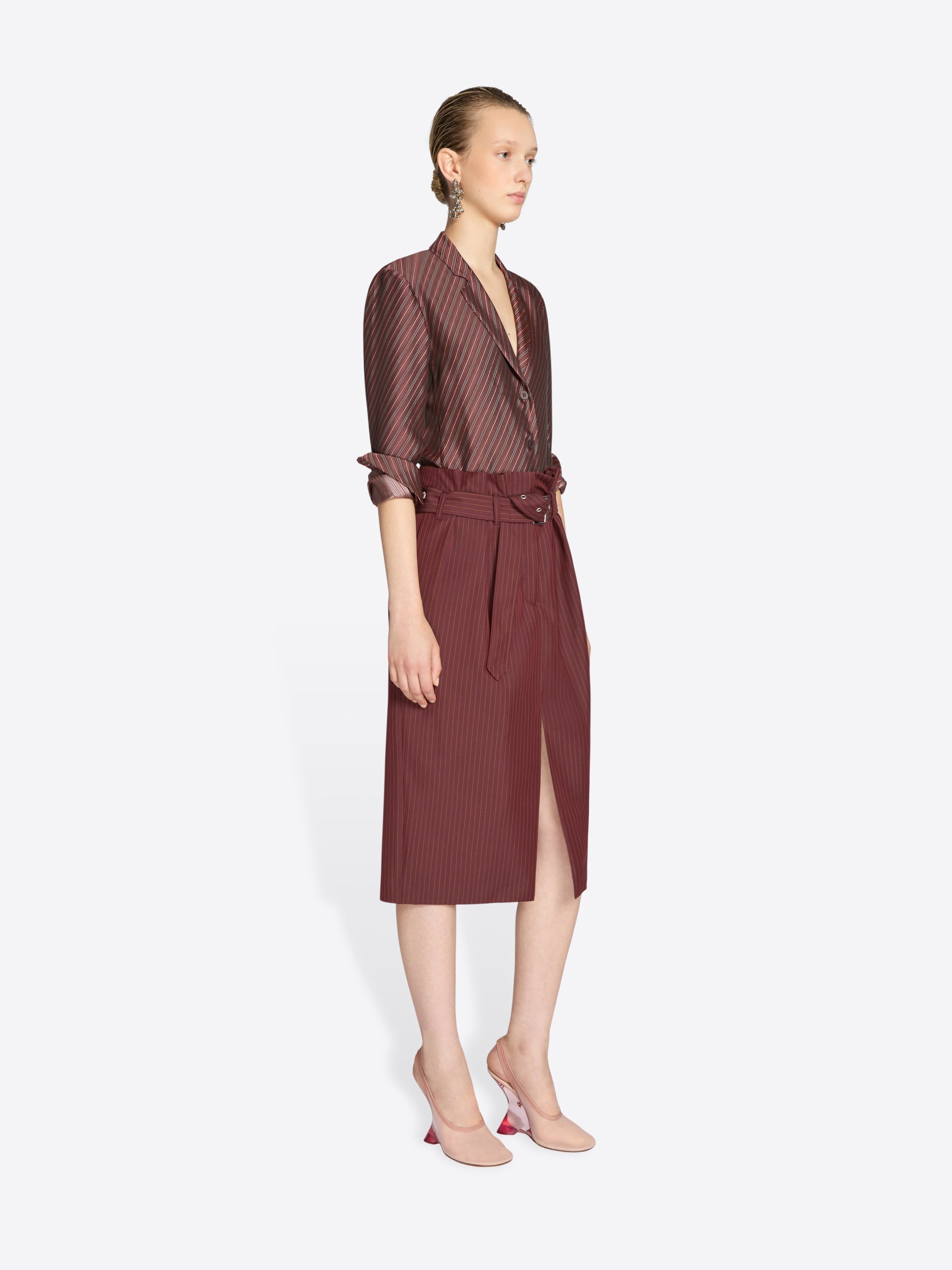 BELTED WOOL SKIRT - 3