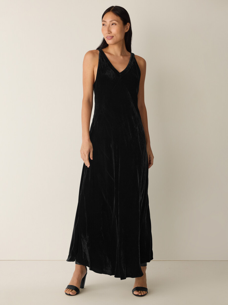 EILEEN FISHER Velvet V-Neck Dress outlook