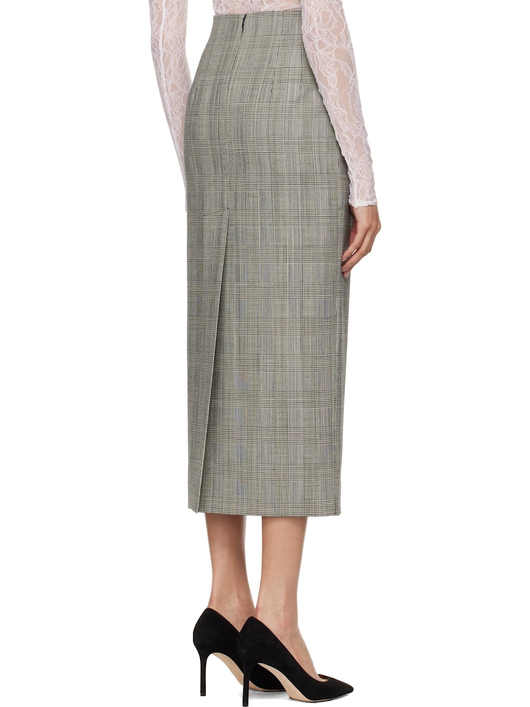 Black & White Contour Midi Skirt - 3
