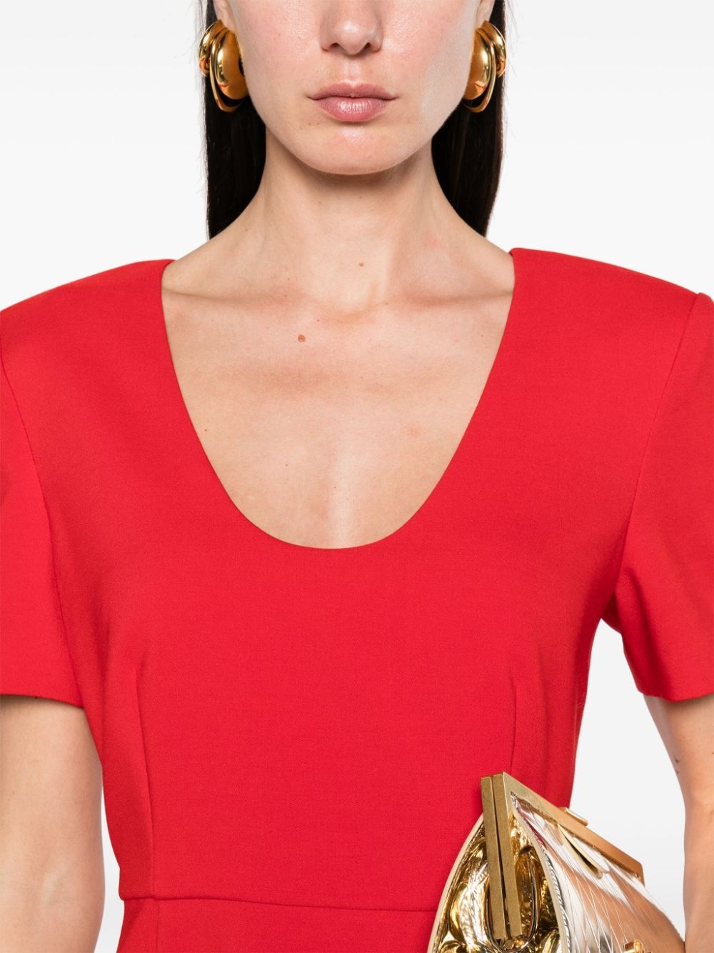 A-line crepe midi dress - 5