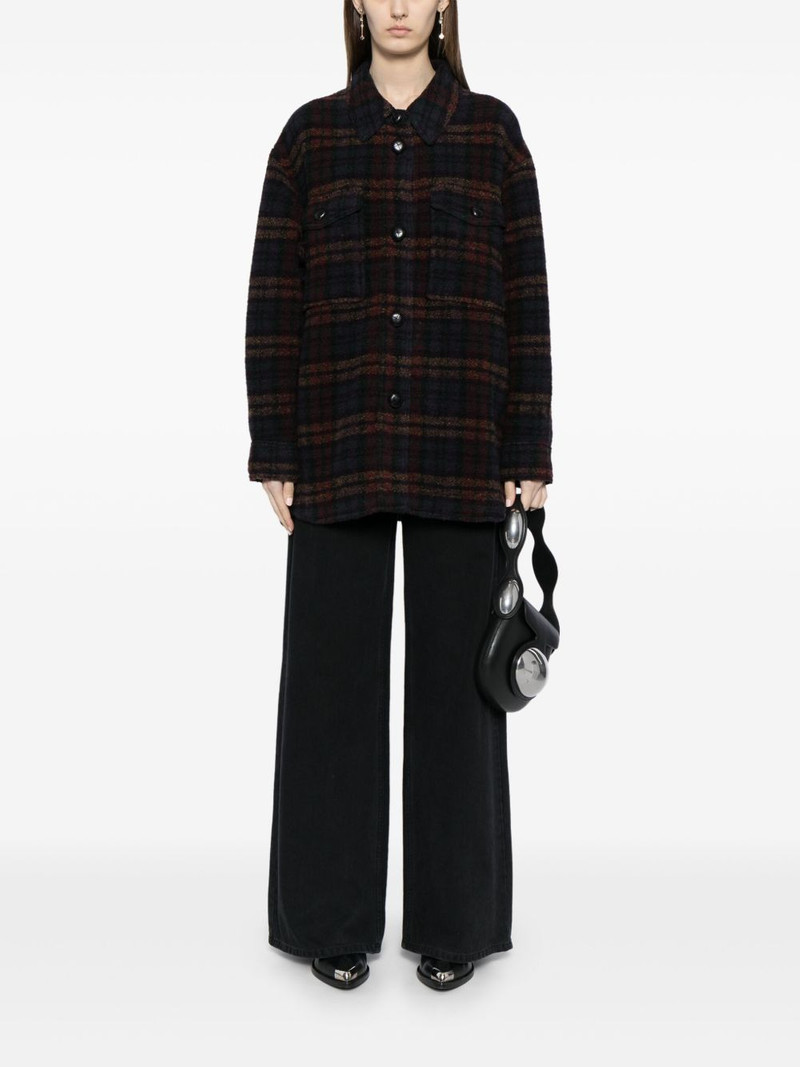 Isabel Marant check-print blanket coat outlook