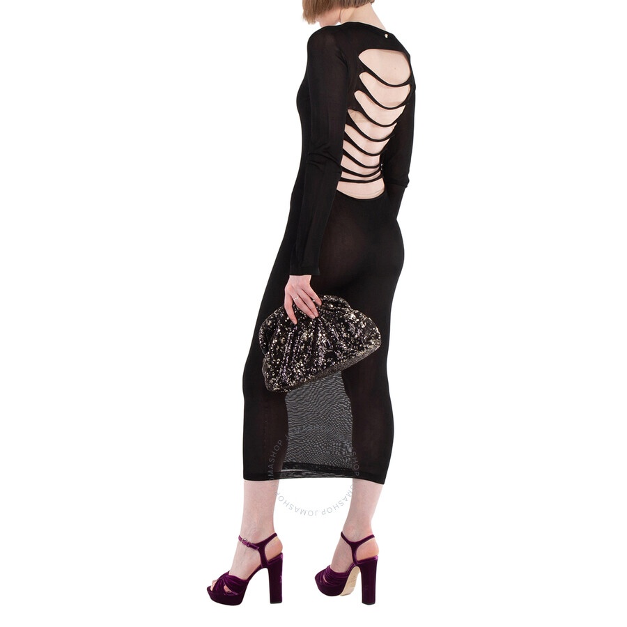Versace Knit Slashed Back Transparent Midi Dress - 3