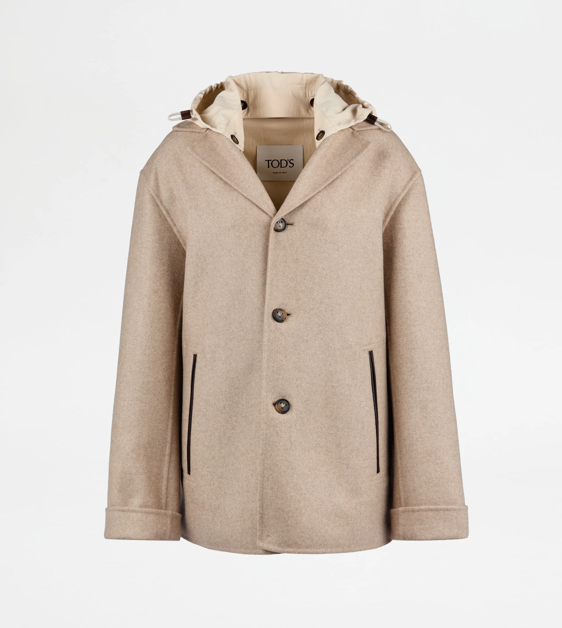 JACKET IN DOUBLE CASHMERE - BEIGE - 1