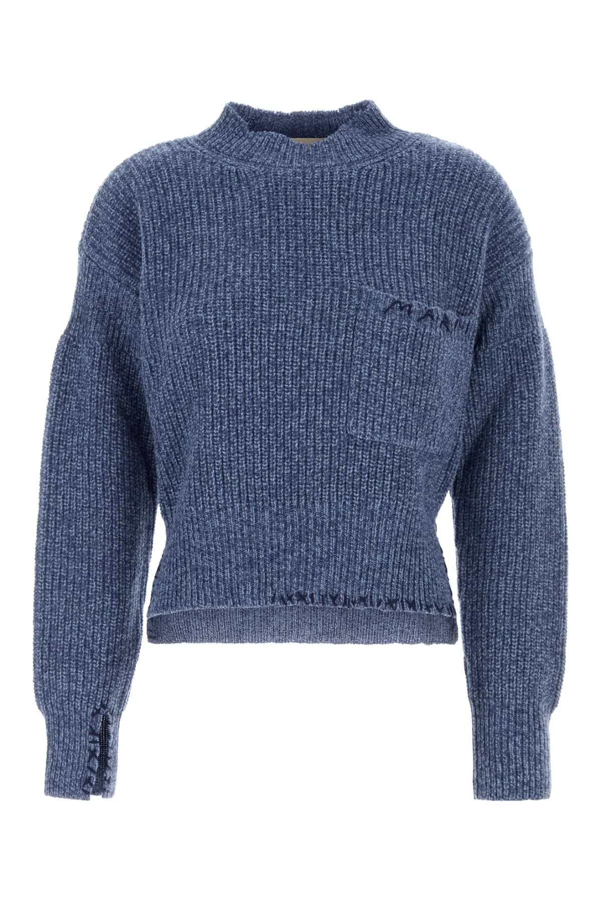 Marni Women Melange Blue Wool Sweater - 1