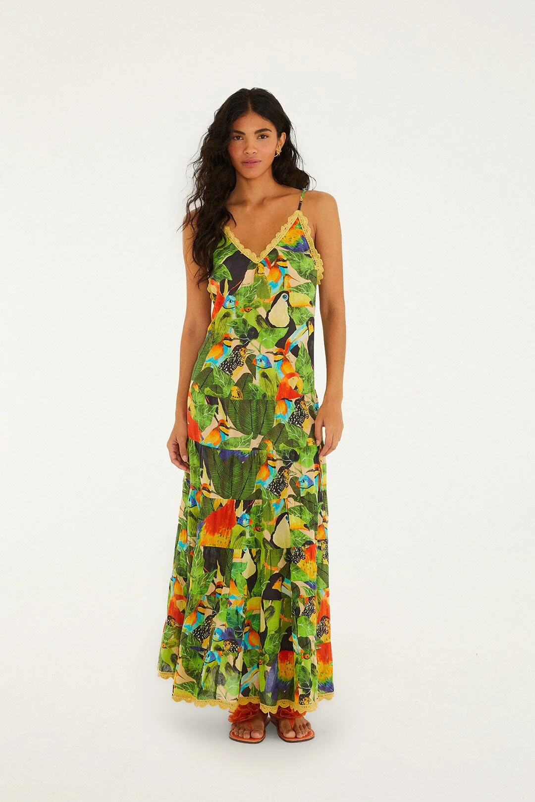 Bird Leaves Long Dress - 1