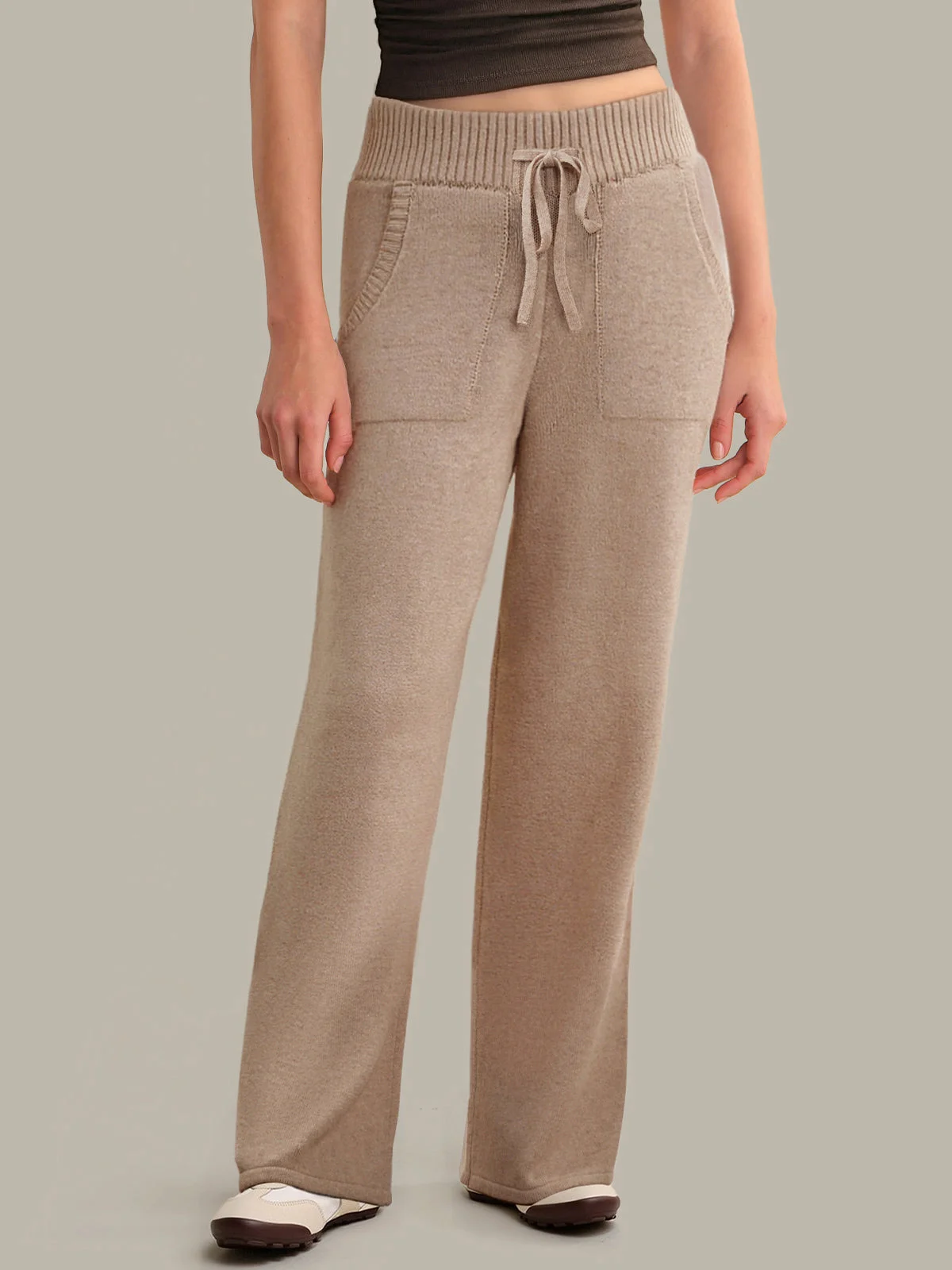 Rosalie: Cashmere Blend Wide Leg Pants - 1