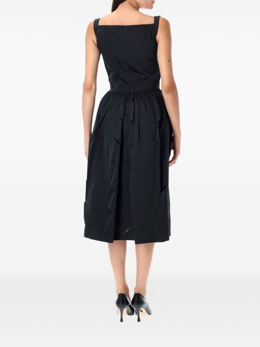 draped distressed midi cocktail dress - 2