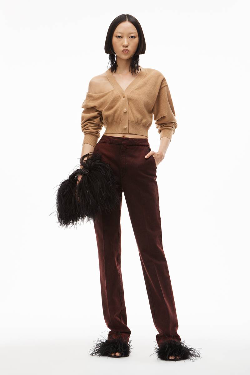 Alexander Wang CARDIGAN IN ILLUSION TULLE WOOL CASHMERE outlook