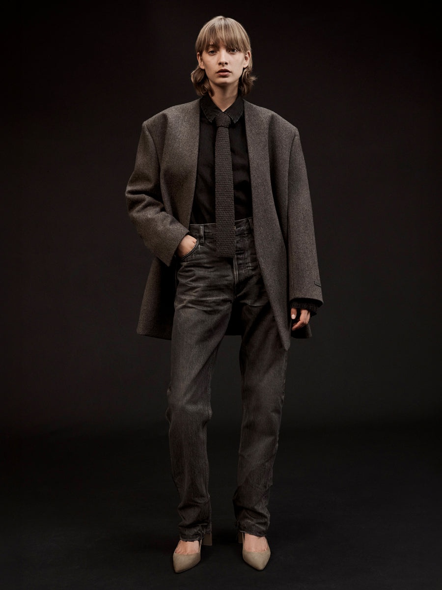 Heavy Wool Lapelless Blazer - 2