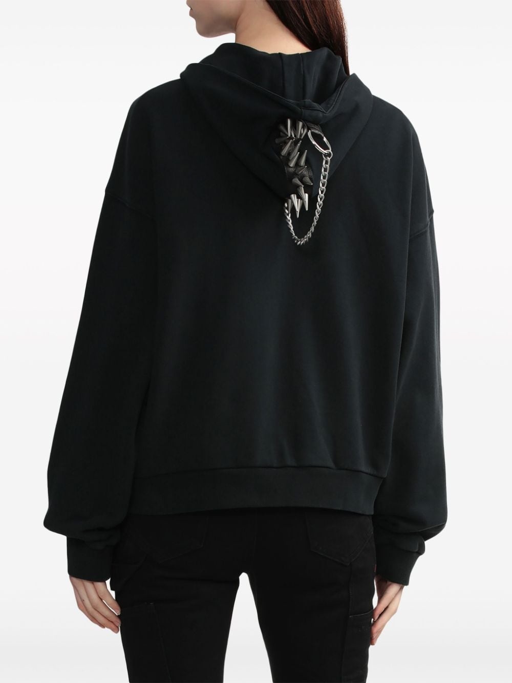 spiked zip-up hoodie - 4