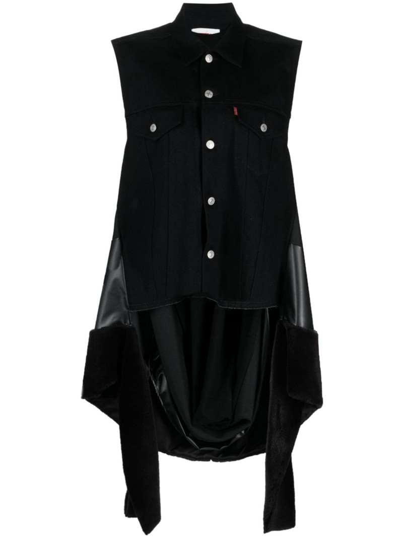 draped denim vest 1