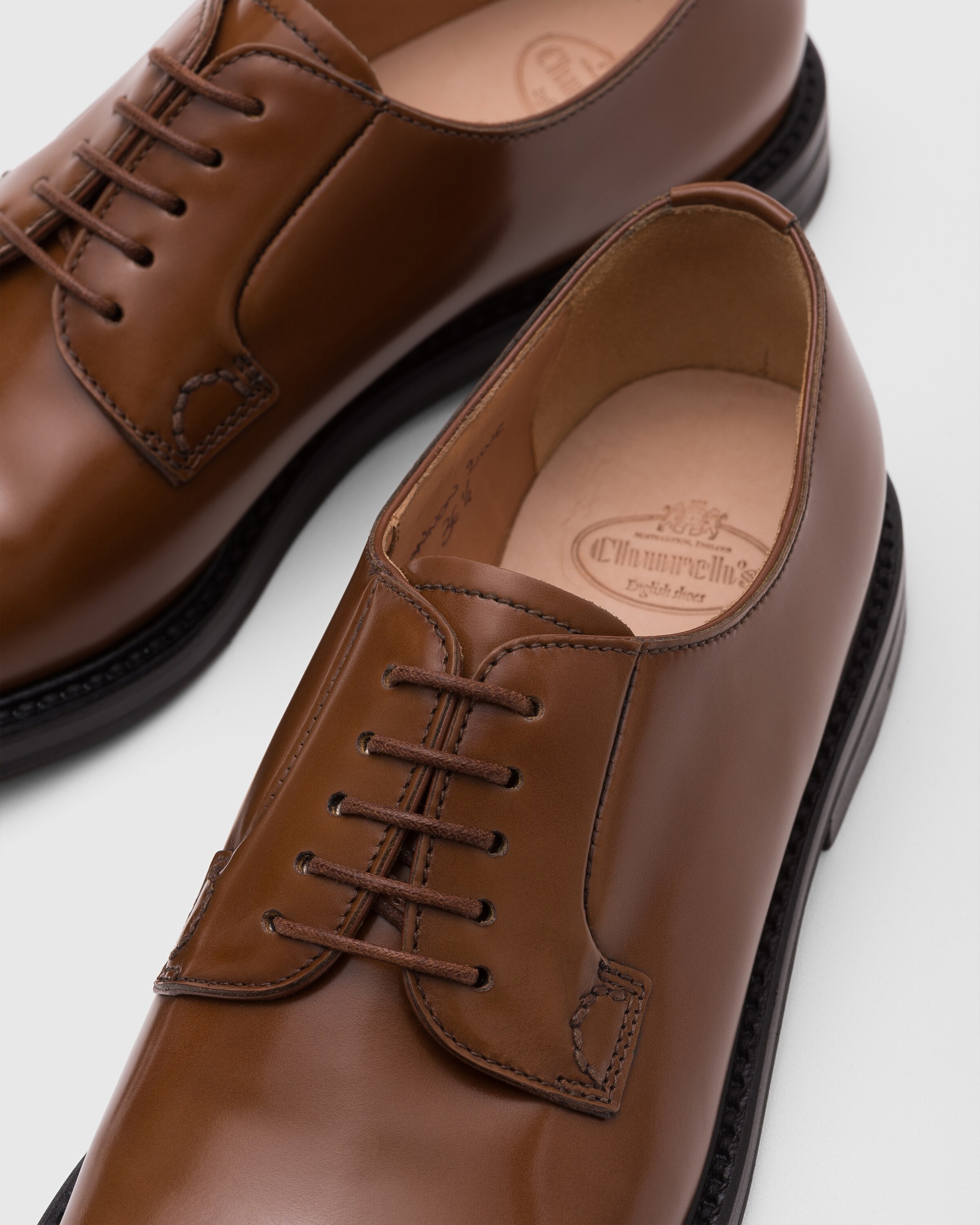 Brushed calfskin Derby lace-ups - 3