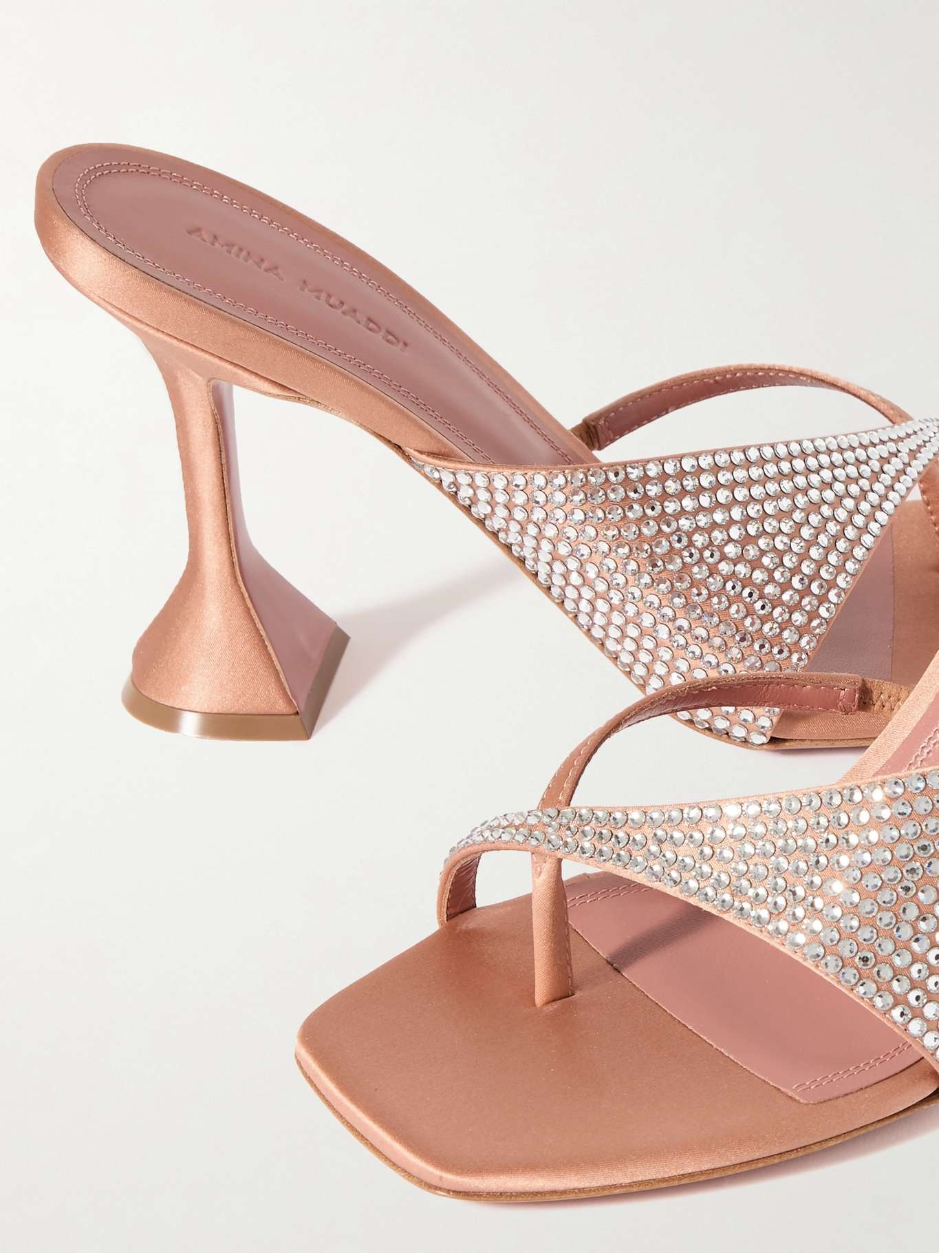 Shiona crystal-embellished satin sandals - 4