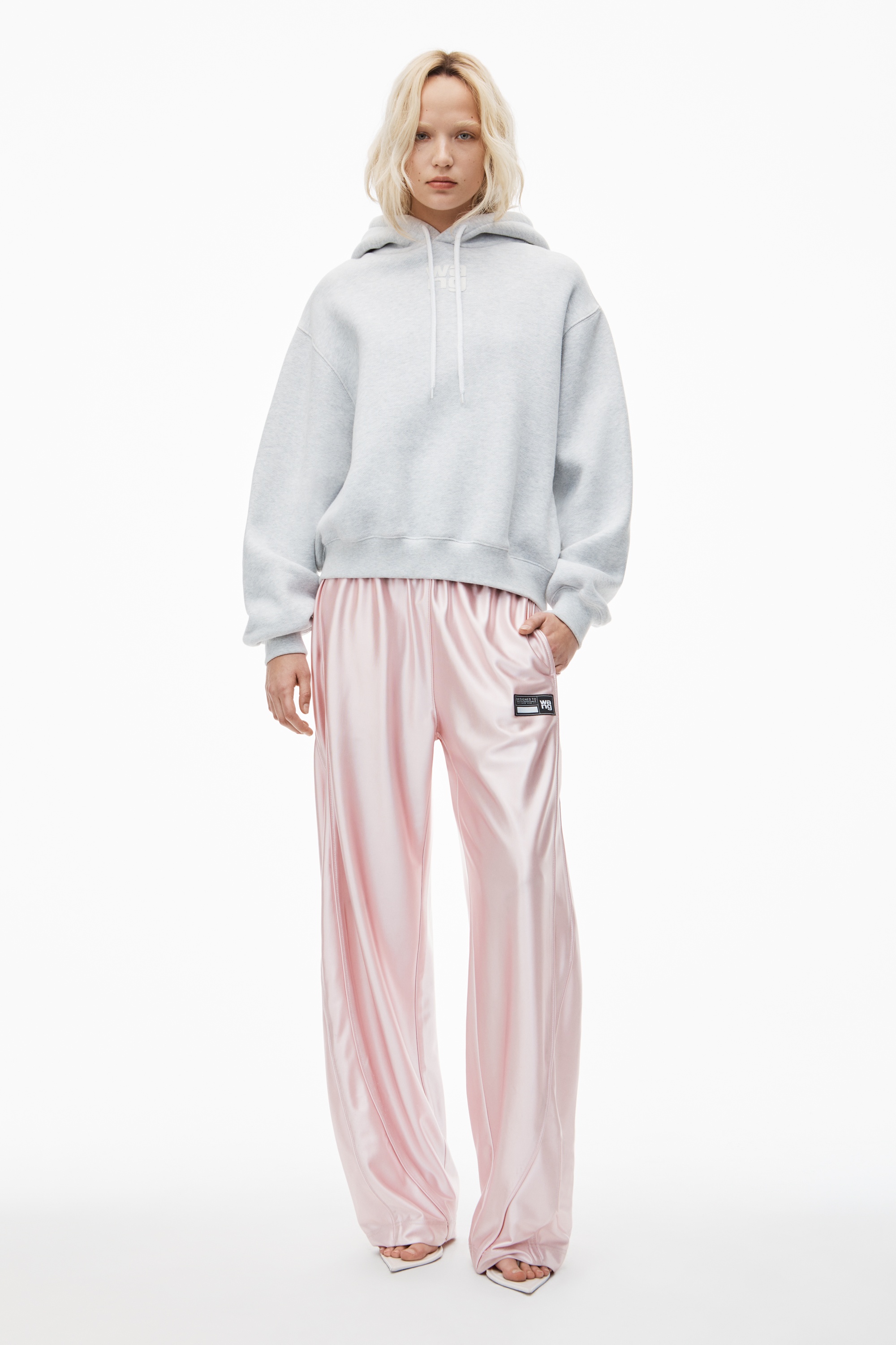 alexanderwang PUFF LOGO SWEATSHIRT IN STRUCTURED TERRY LIGHT