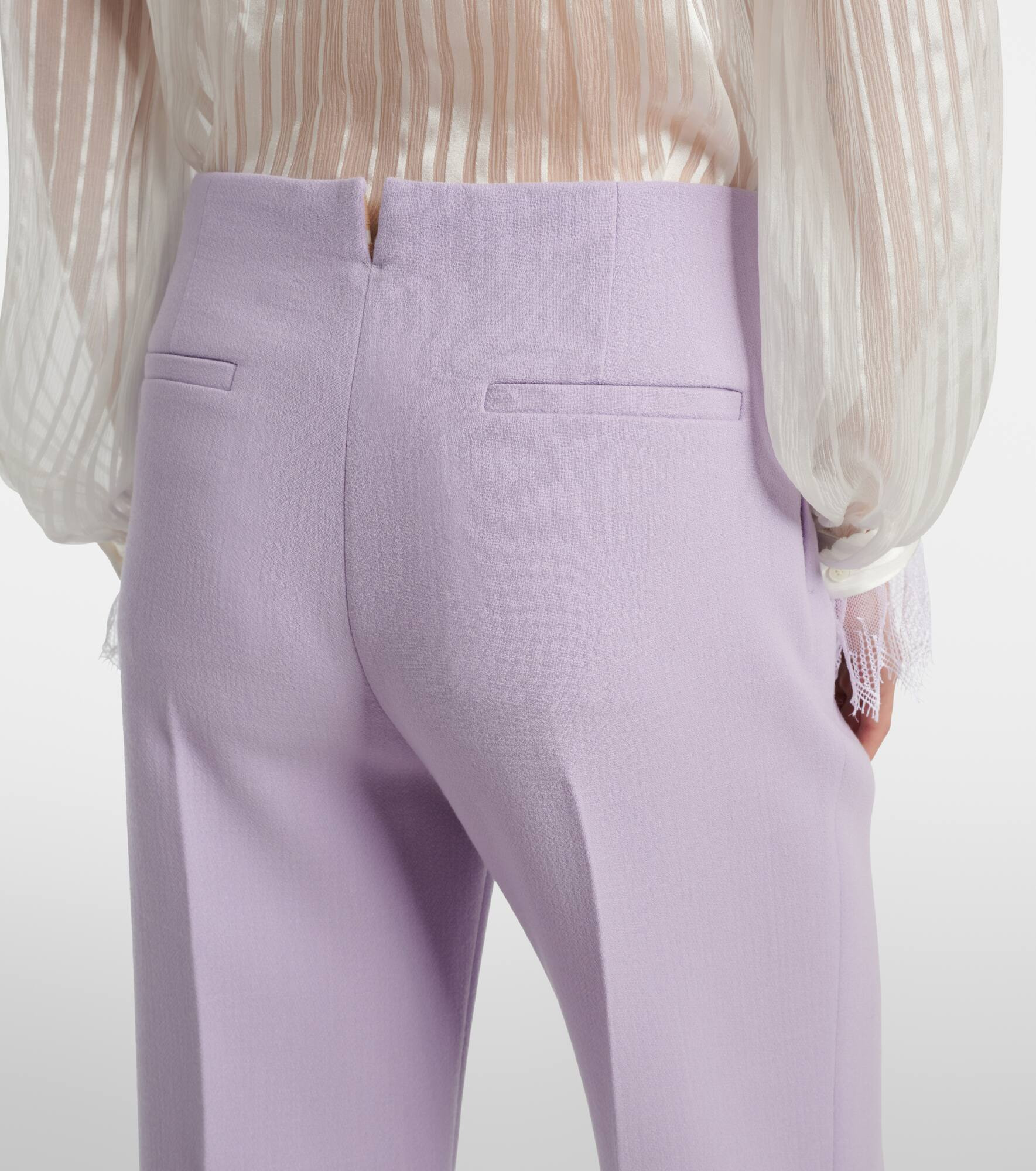 High-rise virgin wool wide-leg pants - 5
