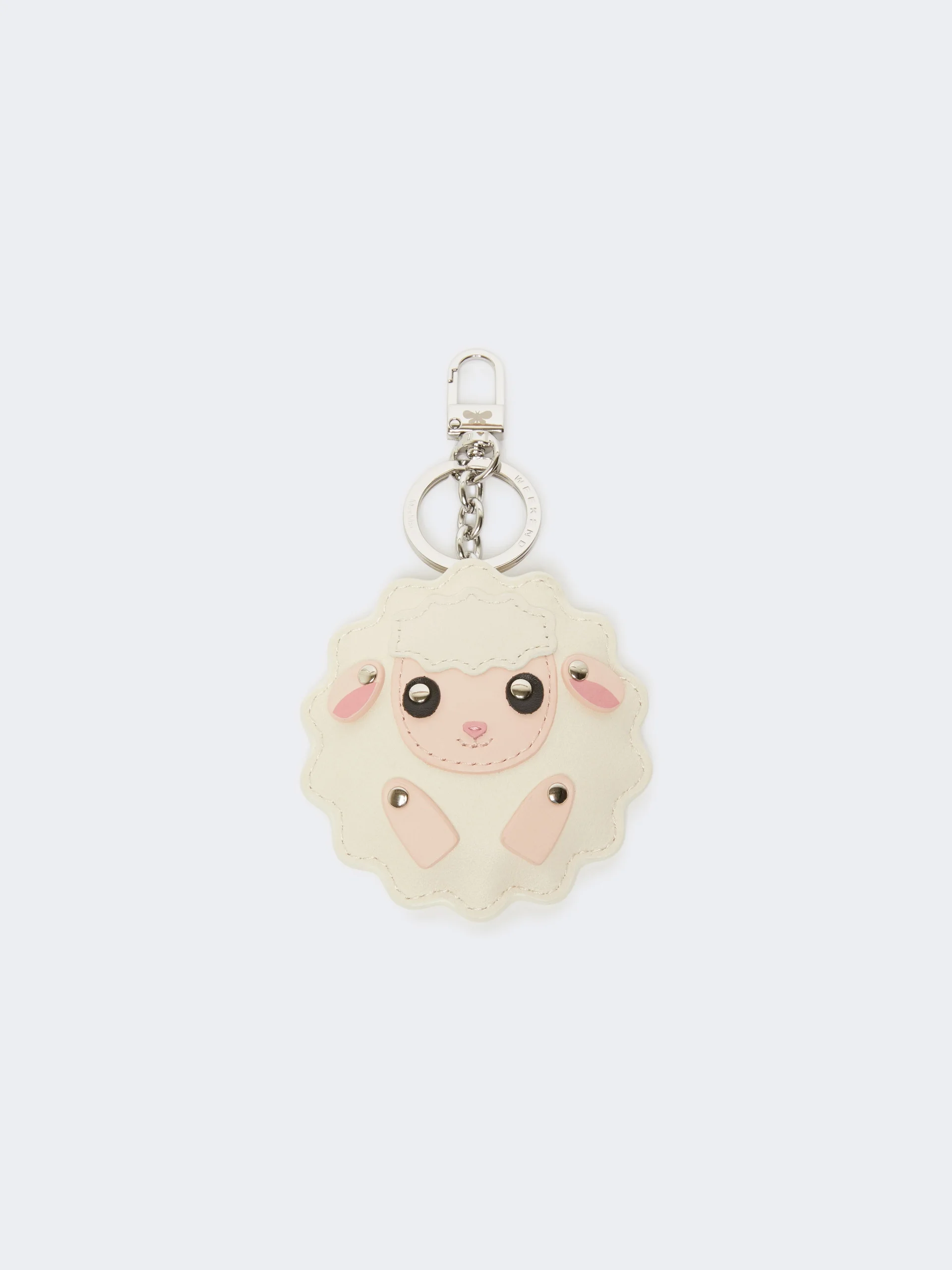 Leather keyring - OPTICAL WHITE - 1