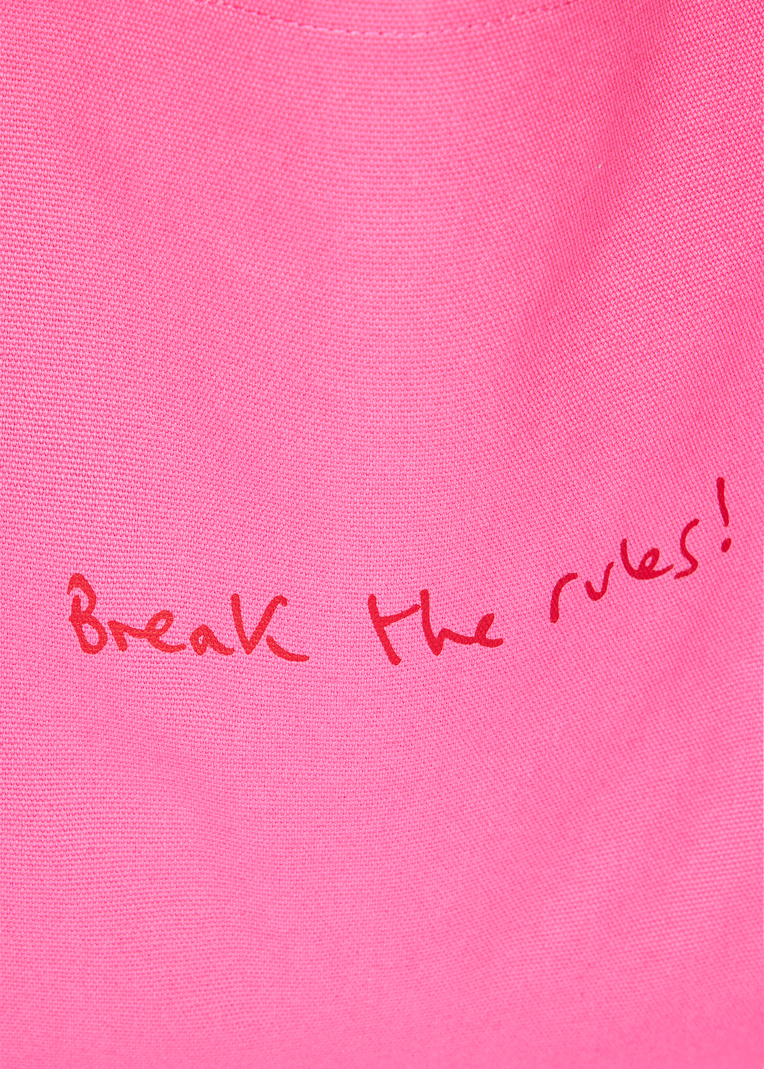 Pink Cotton-Canvas Quote Tote Bag - 4