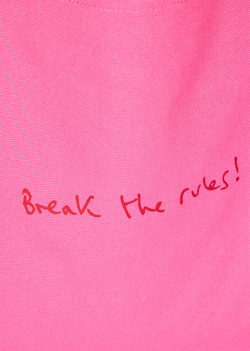 Pink Cotton-Canvas Quote Tote Bag 4