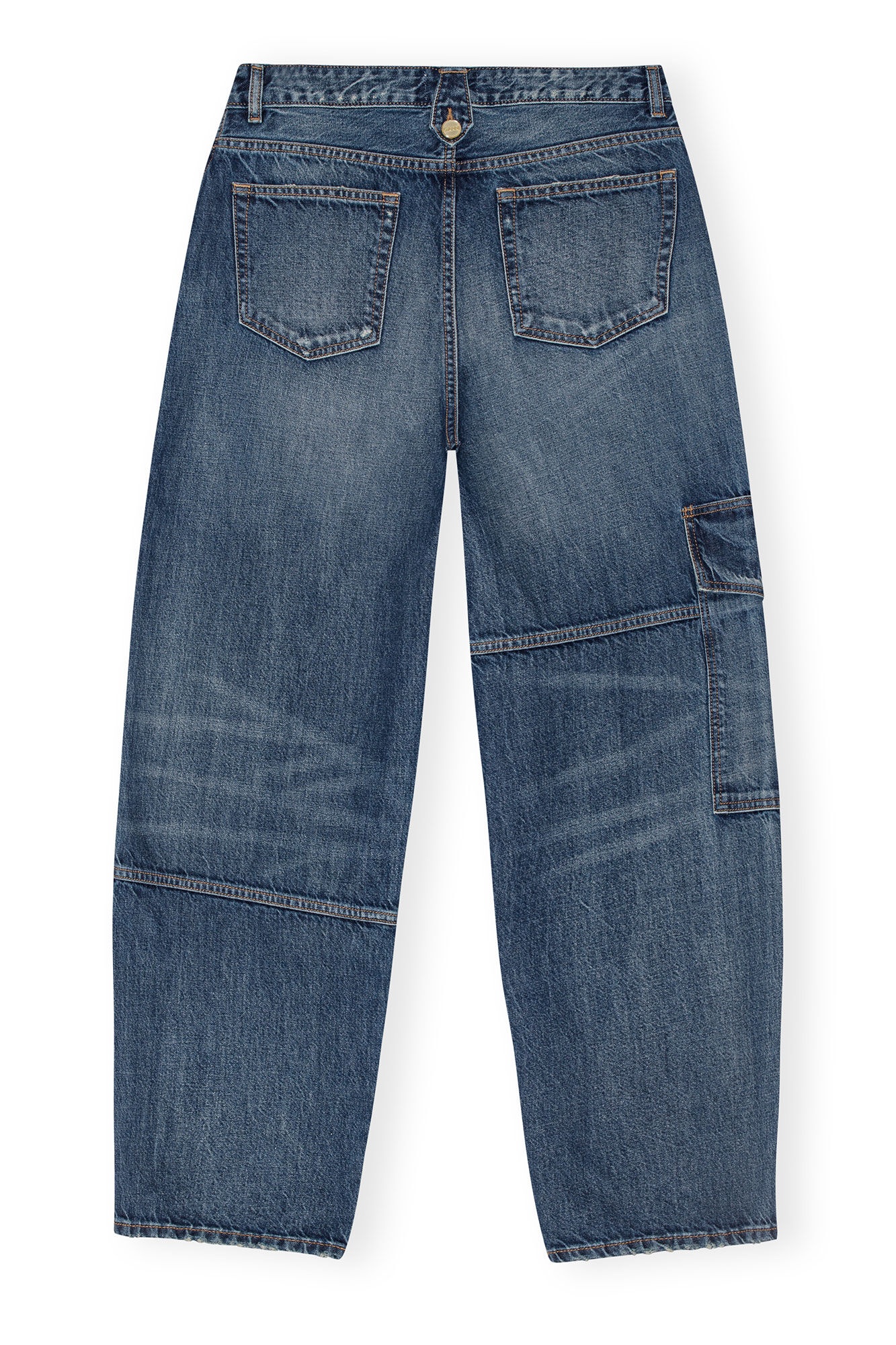 DARK BLUE HEAVY WASHED CARPENTER JEANS - 2