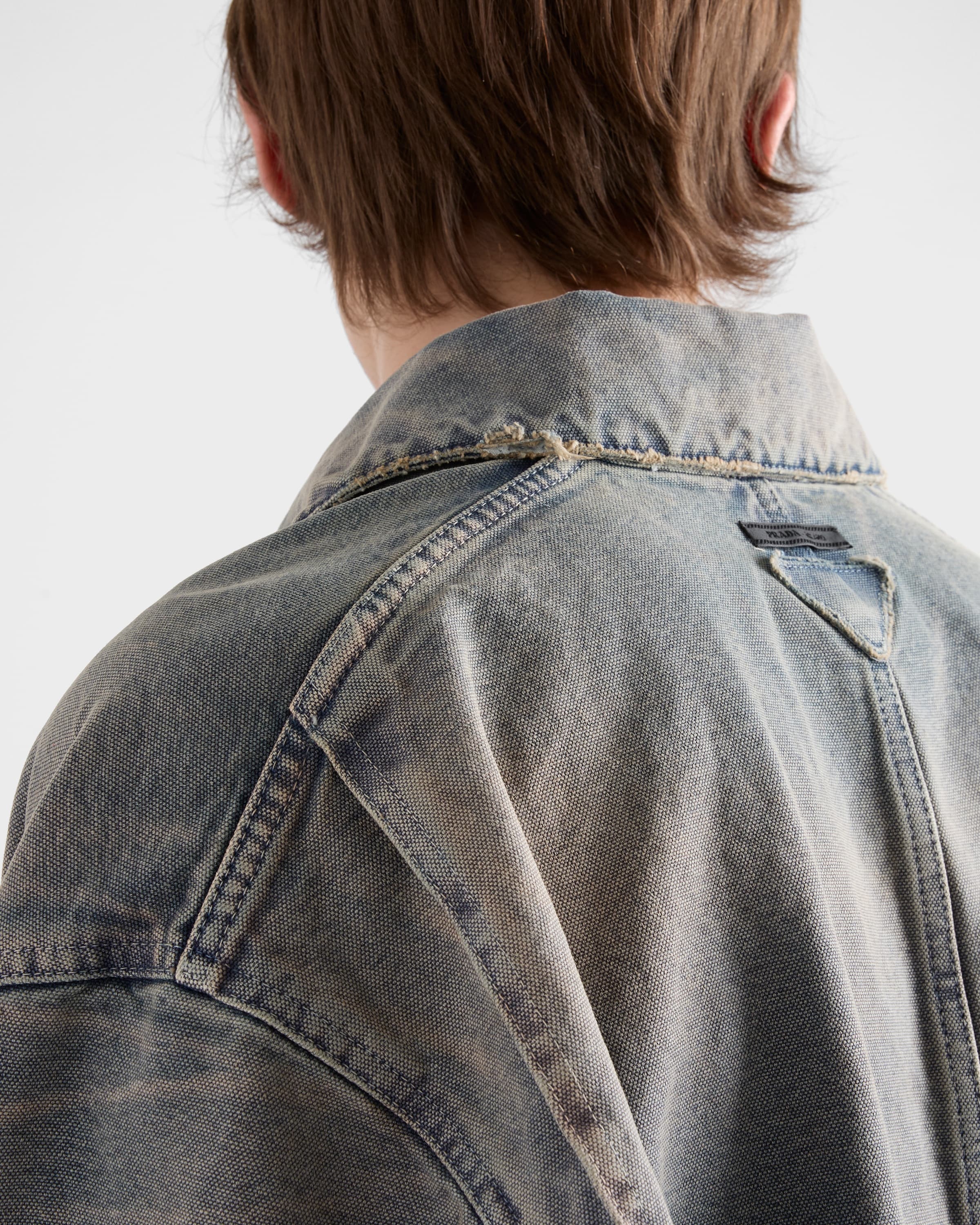 Distressed canvas blouson jacket - 3