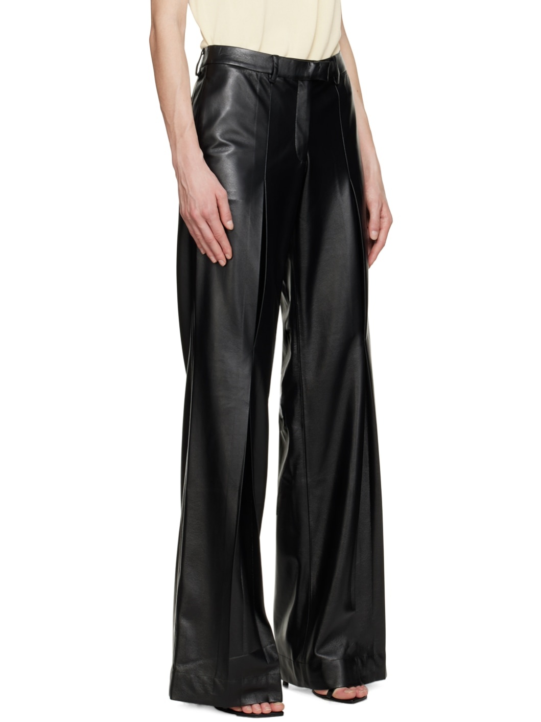 Black Vortico Faux-Leather Trousers - 2