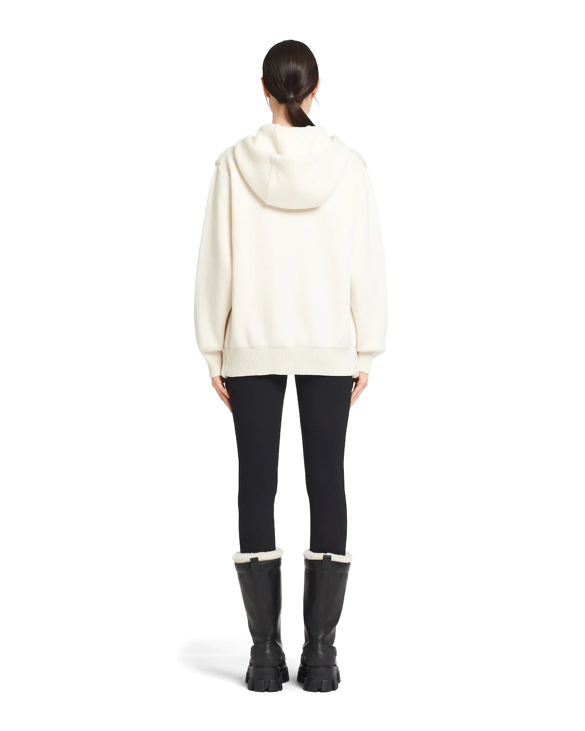 Oversized cashmere and shearling sweatshirt - 4