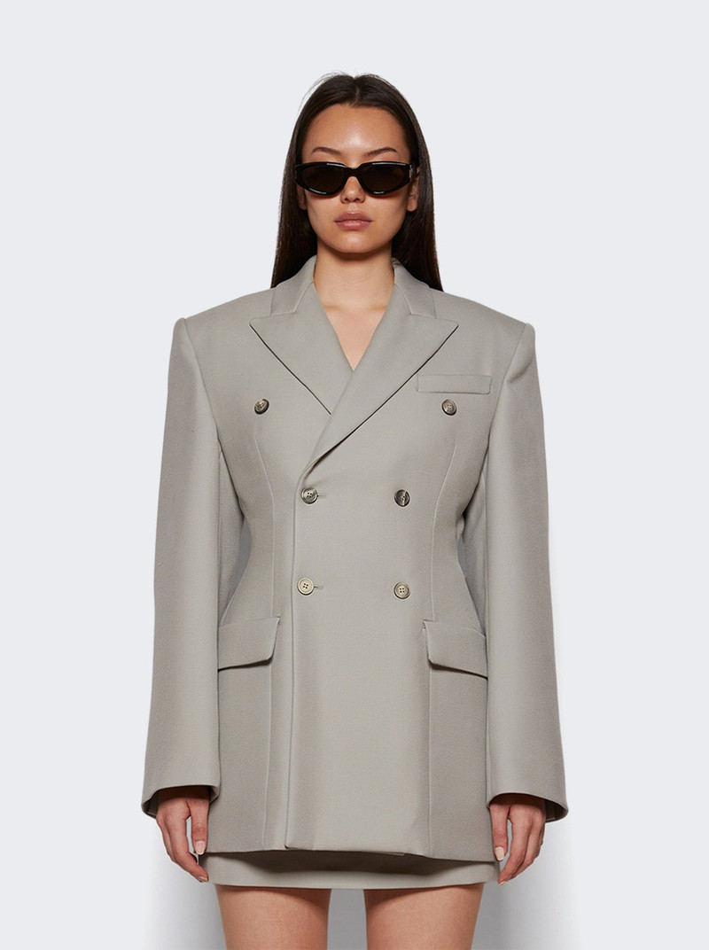 WARDROBE.NYC Double Breasted Contour Blazer Cement outlook