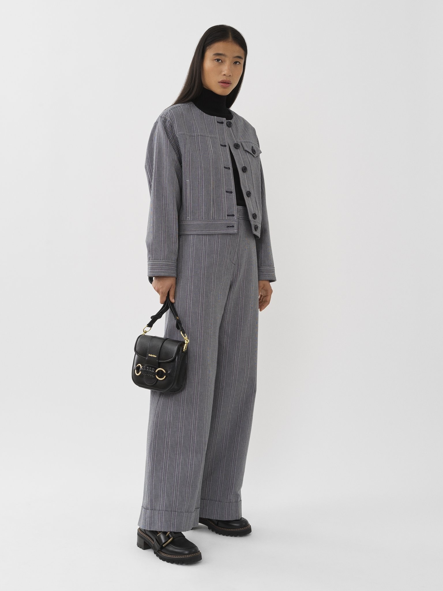 STRIPED CUFFED PANTS - 7