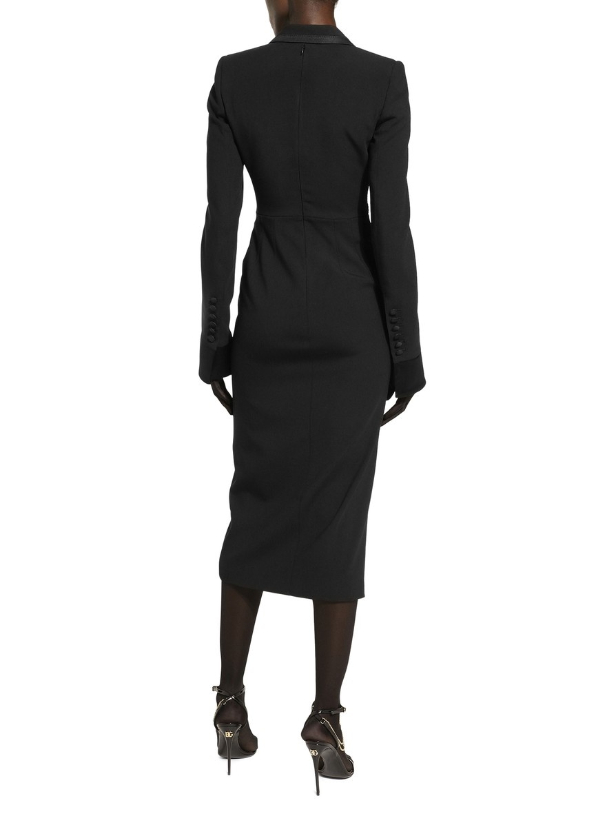 Midi Robe Manteau Dress In Stretch Wool - 3